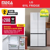 LG GF-B6174TW 611L MULTI-DOOR FRIDGE | White Glass Finish | 3-Tick | Free $200 Grocery Vouchers Rede