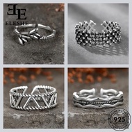 ELESHE JEWELRY Cincin Moissanite Diamond Adjustable Perempuan Women 925 Original Retro Ring Silver M151