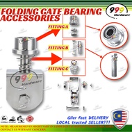 999 FOLDING GATE BEARING FITTINGS / GATE ROLLER TOP, ROLLER SUB, SPRING & CIRCLIP / GATE PAGAR / 600