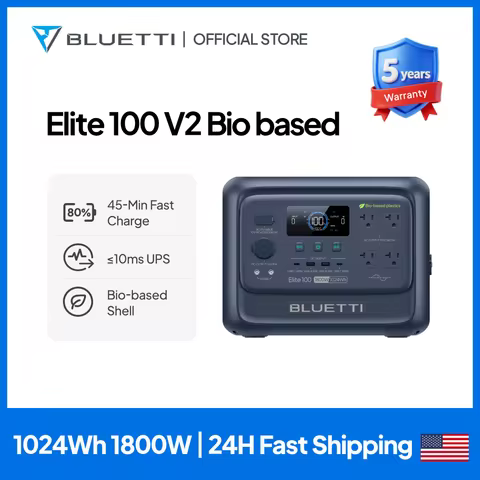 BLUETTI Elite 100 V2 Bio-based Portable Power Station 1800W 1024Wh LFP Battery Backup High Capacity 