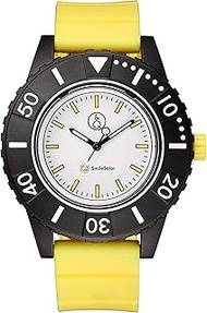 Citizen Q&amp;Q RP30-006 Men's Wristwatch, Analog, Smile Solar, Divers, Waterproof, Urethane Strap, Yellow, yellow, Watch Solar, 20 ATM Water Resistant, Diver