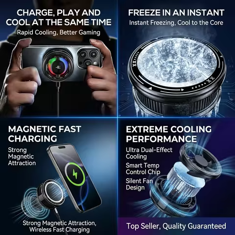 MEMO CX19 Magnetic Phones Cooler 15W Magnetic Wireless Charger Semiconductor Phone Fast Cooling Fan 