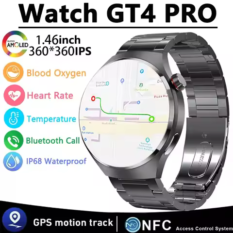 2025 NEW Watch G T4 PRO Smartwatch GPS Motion Trajectory HD Screen Bluetooth Call NFC Men Smart Watc