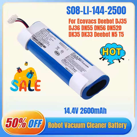 14.4V Li-ion Robot Vacuum Cleaner Battery S08-LI-144-2500 for Ecovacs Deebot DJ35 DJ36 DN55 DN56 DN5