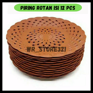 [ 1 lusin ]PIRING ROTAN PLASTIK / PIRING ROTAN MURAH DAN CANTIK