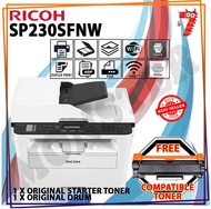 Ricoh SP230SFNW SP230 SP 230SFNW All In One Mono Black &amp; White Laser Printer FOC Compatible Toner