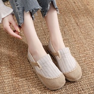 Old Beijing Cloth Shoes Womens Spring and Autumn Slip-on Lofter Retro Womens Linen Pastoral Style An