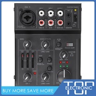 [New Arrival]5 Channel Compact Audio Mixer Sound Mixing Console USB Audio Interface 2-Band EQ Built-in Echoing Effect for DJ Recording Live Broadcast