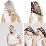 KIN Mantilla Veil Catholic Church Veil Lace Triangle Scarf Tudung Hijab Scarf Veil