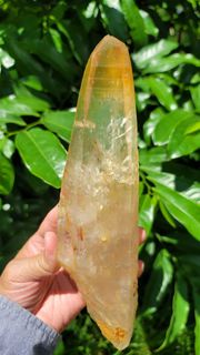 贊比亞雷姆利亞雙尖骨幹水晶印記水晶扁平水晶手術刀 #892g #ZM0070