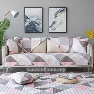 【New Arrival】LuckinHome Cotton Printing Combination Sofa Cover 1/2/3/4/ Seater &amp; L Shape Four Seasons Anti-slip AAA