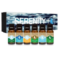 Serenity - Gift Set of 6 All Natural Fragrance Oils - Ultra Green, Serene Oasis, Green Citrus Wood, 