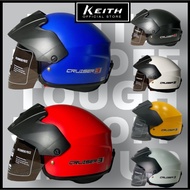 ❆KEITH Cruiser V3 Half Helmet with Smoke Visor - SIRIM Certified❦