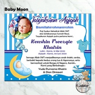 Aqiqah Card / Tasyakuran Card / Baby Moon Aqiqah Sticker