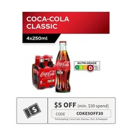 Coca-Cola Classic Glass Bottle (4 x 250ML)