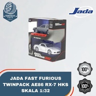 Jada Fast And Furious 2 Pack Toyota AE86 and RX7 HKS Scale 32 Diecast Car Collection Original Openab