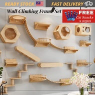 Wall Mounted Cat Scratch Post Wooden Cat Tree Cat Climbing Frame Cat Climbing Jump Shelf Cat Wall Furniture Set