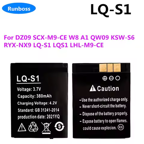 LQ-S1 LQS1 RYX-NX9 YQ-NX9 Smart Watch Battery 380mA 3.7V Lithium Rechargeable Battery For SmartWatch