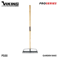 Viking Garden Rake Wooden Handle 14 Tines for Gardening 50-Inch Heavy Duty KALAYKAY