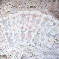 Spring Wind Flower Paper Stickers