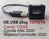 เต้า ปลั๊ก USB AUDIO 1ช่อง สำหรับ TOYOTA HIACE COMMUTER MAJESTY REVO FORTUNER  COROLLA ALTIS CROSS ROCCO ปี 20017-2022