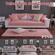 Solid Colors Thick Velvet Sofa Seat Covers Velvet Plush Sofa Cover Elastic Sarung Sofa L Shape Stretch Sofa Slipcover
