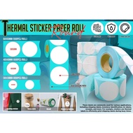 Thermal Sticker Paper Roll ROUND, Barcode Sticker , Label Stcker for Thermal Printer