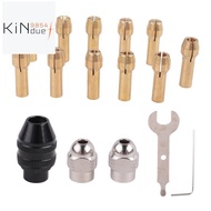 16Pcs Drill Chuck Collet Set, 1/32 to 1/8inch Drill Chuck Collet Set with 11Pcs Brass Collet, 3Pcs C