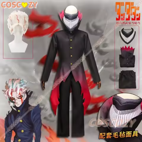 Anime Dandadan Okarun Ken Takakura Cosplay Costume DAN DA DAN Black Gradient Coat Mask Wig Man Hallo