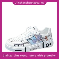 Anime Cat and Mouse Board Shoes Casual Shoes Canvas High-Top Men's Shoes White Elevator Shoes