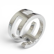 Mint condition △HERMES AG925 H symbol ring, silver, size 48 (JP size 8), weight 6.9g, women's, very 