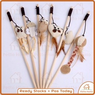 READY STOCK  Pet Teaser Cat Toy Wand Teaser Wood Teaser Fun Toy Pet Toy interactive Cat Toy Training