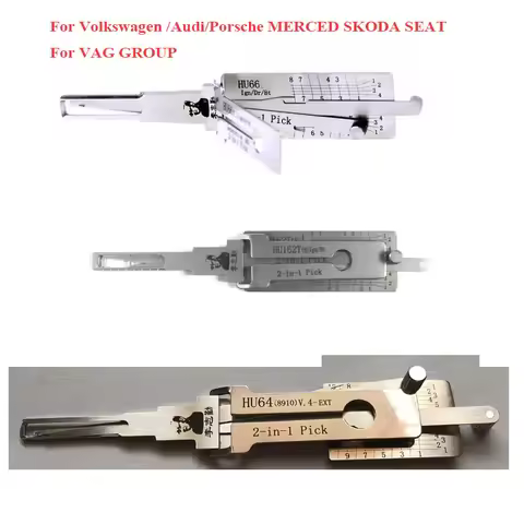 Lishi Vehicle 2-in-1 Decoder Cars Lock Picking Set for Volkswagen /Audi/Porsche MERCED SKODA SEAT HU