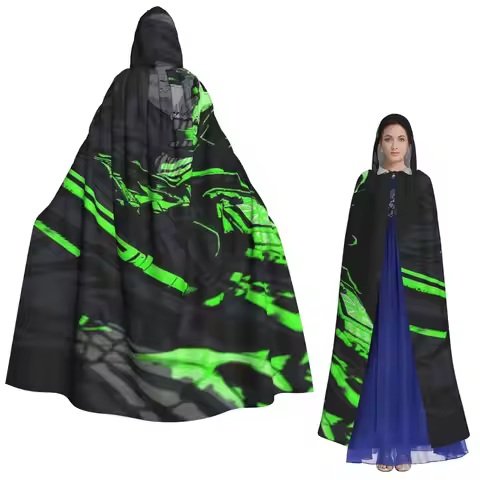 Simon Ghost Riley Long Hooded Cloak Witch Medieval Costume Cosplay Cape HalloweenVampire Adult Unise