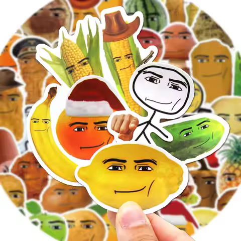58pcs Robloxs Face -Winning Smile-Chicken Nugget Meme Series Cartoon Waterproof Decorative Water Cup