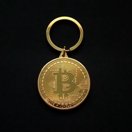 Gantungan Kunci Kripto Bitcoin Keychain Plus Desain Replika Bitcoin Gold Plated