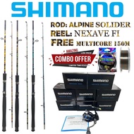 SHIMANO FISHING SET  SHIMANO NEXAVE FI + ALPINE ROD + G-TECH LINE