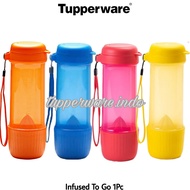 Tupperware Infused To Go Eco Bottle  biru orange pink barbie kuning infuse water botol minum lari wadah plastik sepeda tempat bekal air jus murah promo sale