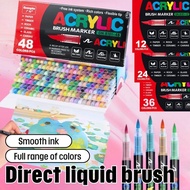 Marker Paint Waterproof Fabric Brush Tip 48/36/24/12 Colors GN.8101 Rock Acrylic Marking