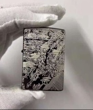 全新有盒Zippo煤油火機 黑冰 清明上河圖