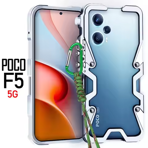 Armor Screw Metal Frame Shockproof Cover For POCO F5 F6 F7 Pro 5G Aluminium Bumper Cases Heavy Duty 