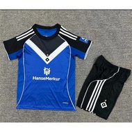 New kids set 2025 26 Hamburger SV Jersey away children Sports Shirt kids kit 16-28