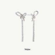 Mojoe - Ribbon Drop Earrings ต่างหูเงินแท้ โบว์ จิวเวลรี่ออกงาน เพชร Cubic Zirconia CZ