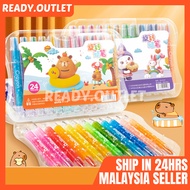 24Colors Kuromi Children Silky Rotating Crayon Non-toxic Washable Crayons Set for Toddlers Capybara 