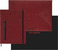 MOLESKINE金蔥禮盒/ KAWECO鋼筆+XL橫線筆記本硬殼/ 紅