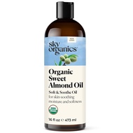 Sky Organics - Organic Sweet Almond Oil, 16 fl oz - Soft & Soothe Oil - Skin Moisturizer - Silky, Li