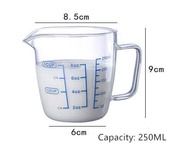 <905>ถ้วยแก้วถ้วยตวงนม Pyrex 250Ml/500Mlเหยือกนมแก้วพร้อมฝาแก้วเอสเพรสโซ่