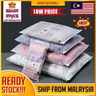 1pcs PE Transparent Frosted Warning Zipper Bag T-shirt Underwear Bra Socks Packaging Storage Plastic