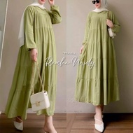 RAISHA MIDI DRESS BAJU GAMIS RAYON POLOS MIDI DRESS MUSLIM TERBARU