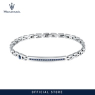 Maserati Jewels 185+30 mm Mens Bracelet Stainless Steel Blue Crystal Blue Logo JM424AVD61 (Adjustabl